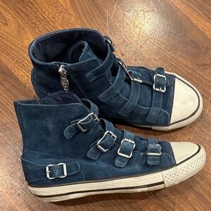 ASH Sueded Leather Zip Sneakers
